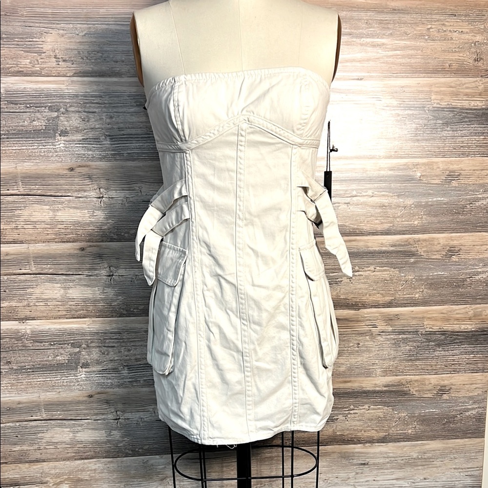 Forever 21 Strapless Cargo Khaki Dress NWT
